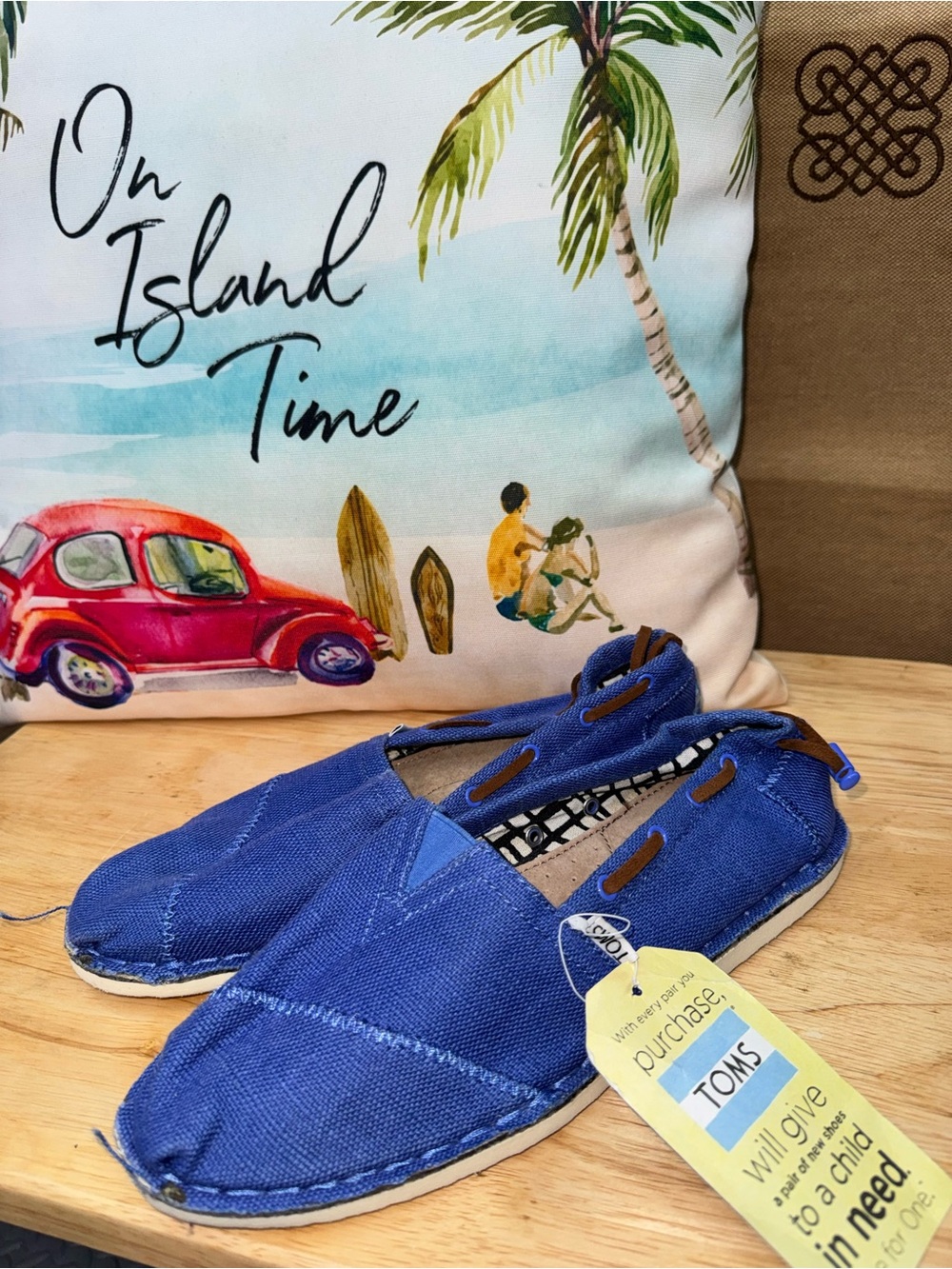 TOMS NWT! Women'S Blue Burlap Bimini Shoes Size 8.5